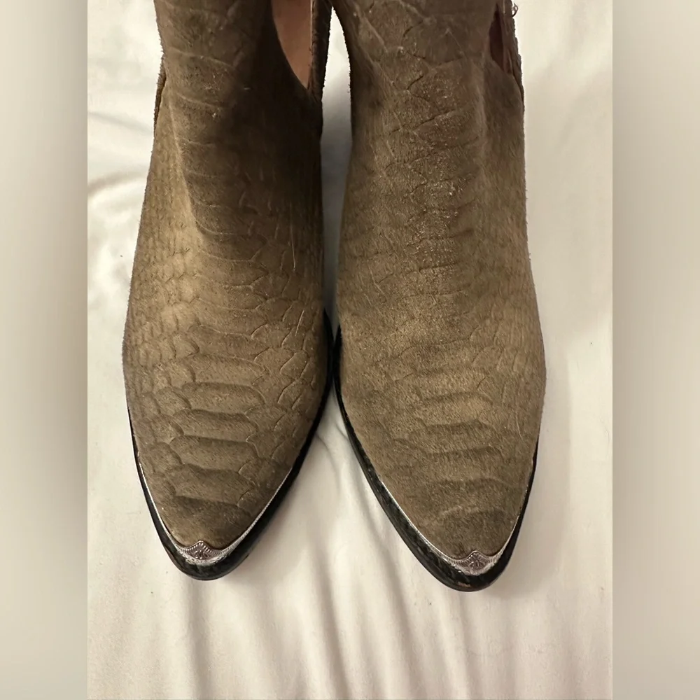 Jeffrey Campbell Olive Green Faux Snakeskin Cromwell Boots - Picture 3 of 6